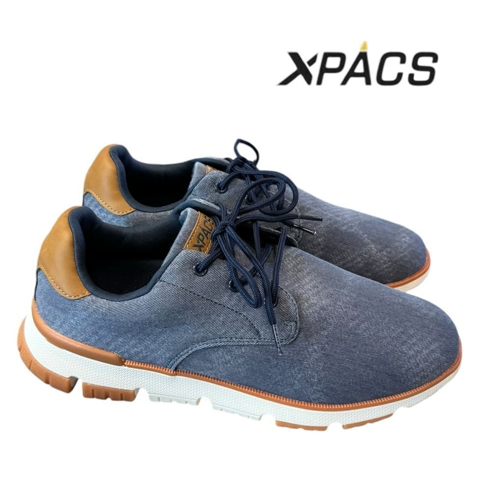 New XPACS Men's Blue Oxford Lace-up Orthotic Arch Support Shoes Sneakers 9.5